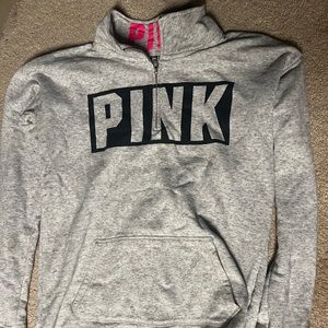 PINK medium grey quarter zip